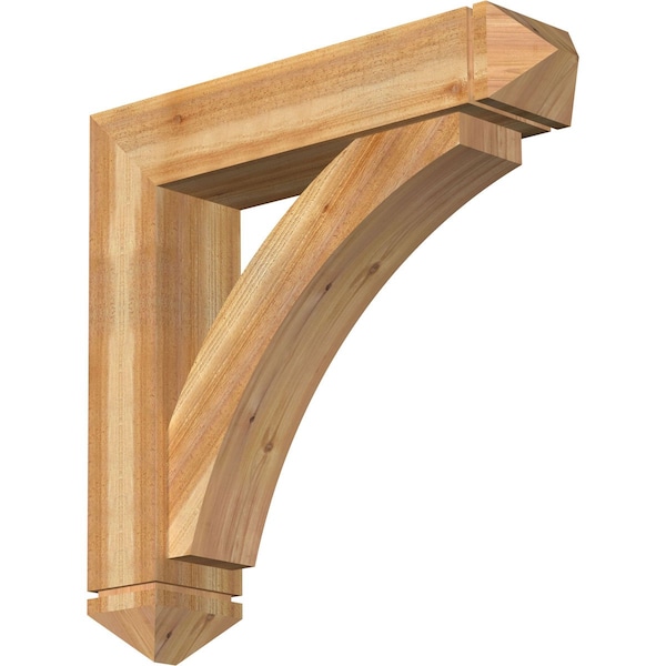 Ekena Millwork Thorton Arts and Crafts Rough Sawn Bracket w/ Offset Brace, Western Red Cedar, 8"W x 36"D x 36"H BKT0806X36X36THR03RWR - main